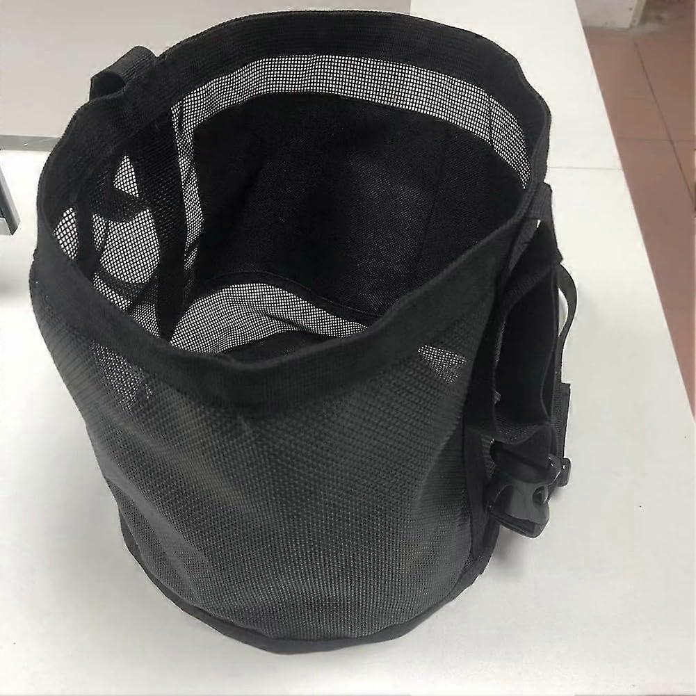 Horse Feed Bag with Breathable Mesh, Adjustable Strap and Waterproof Muzzle Base (L)