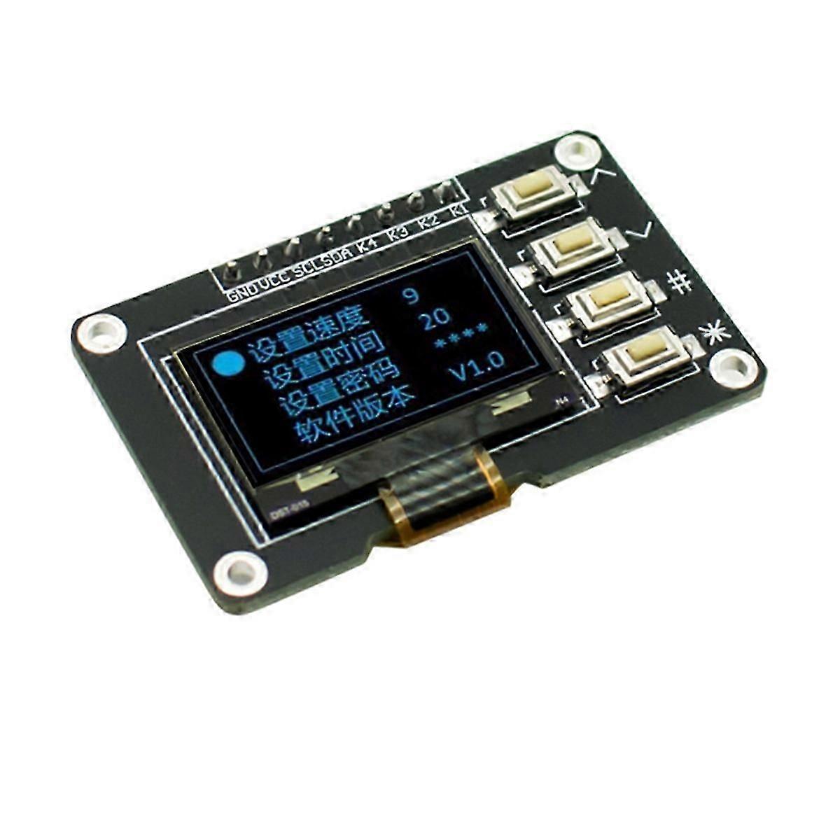 0.96-Inch OLED Display Screen Blue 12864 Screen Module with Matrix 4 Key Interfaces Keyboard IIC SS