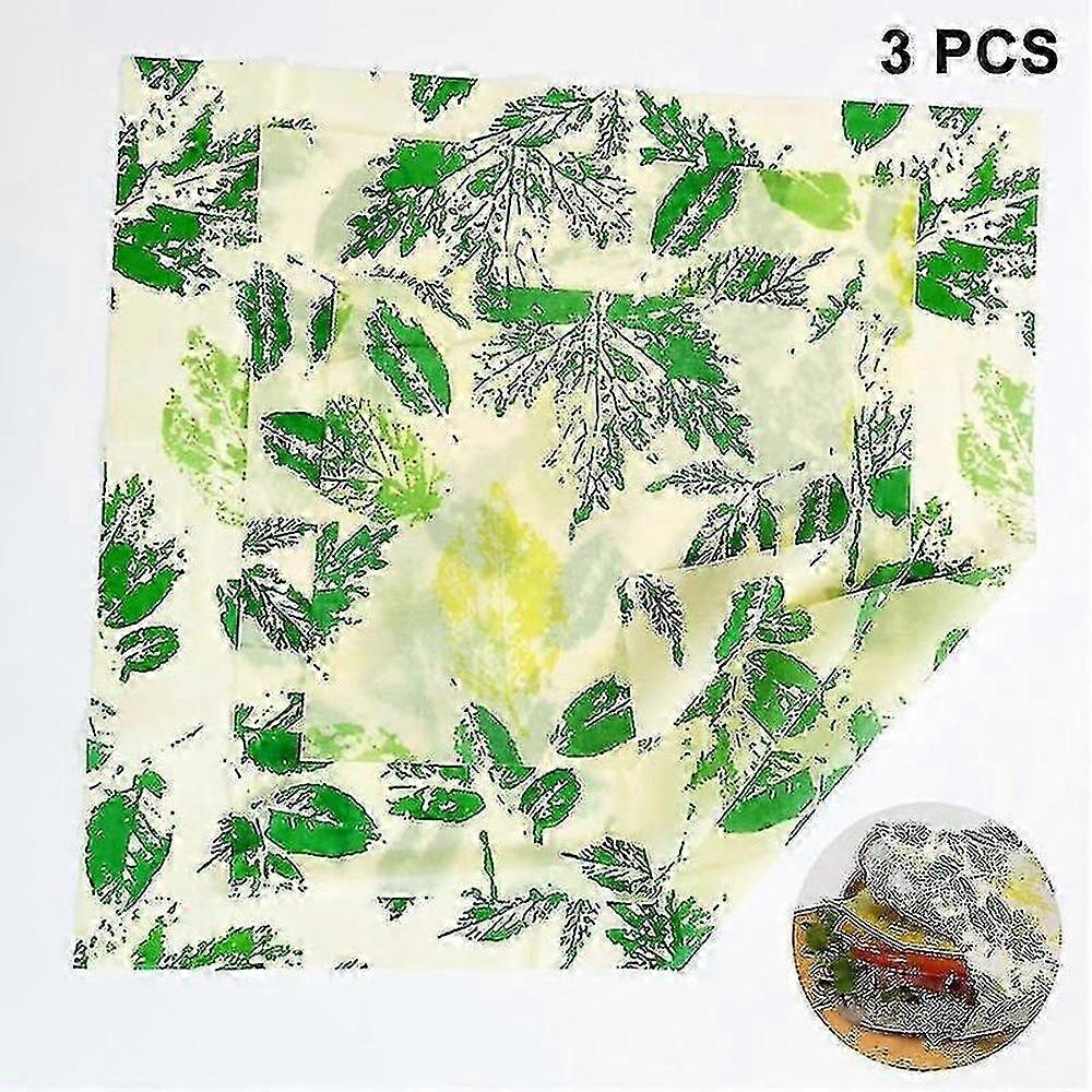 Reusable Organic Beeswax Food Wraps, 3-Piece Set