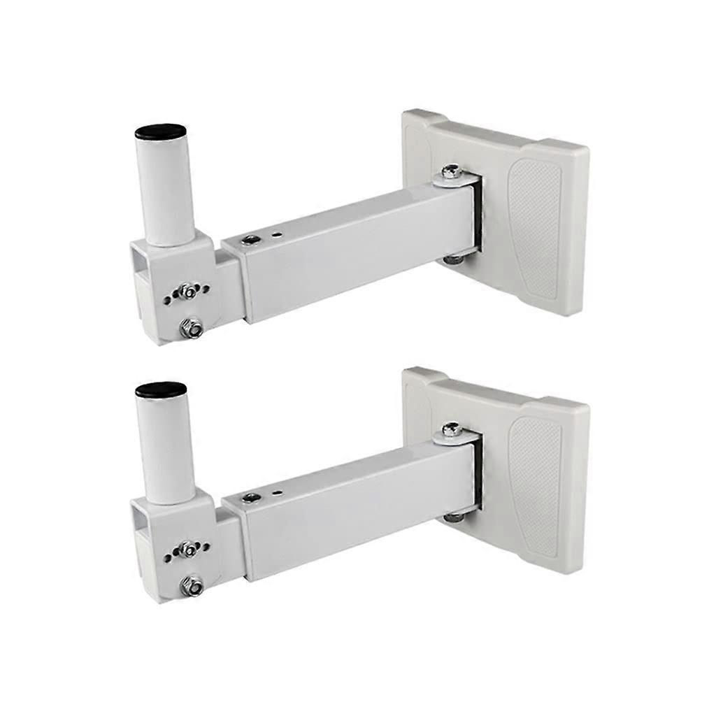 Speaker Wall Mount with Retractable Rotating Arm for Precise Audio Positioning, White Adjustable Bracket Set of 2