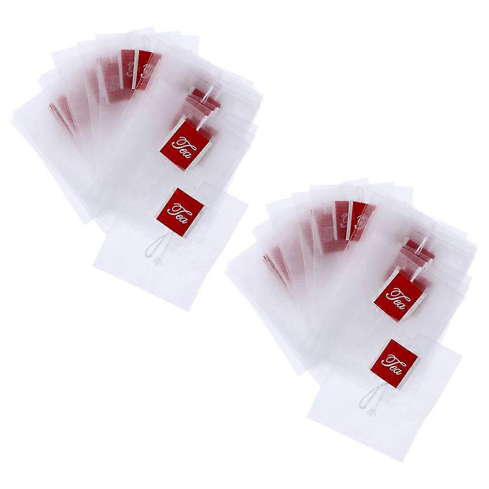100Pcs Empty Mesh Tea Infuser Bags For Herbal Tea Users At Home Daily Use Rectangular White Network Structure For Tea Filtering