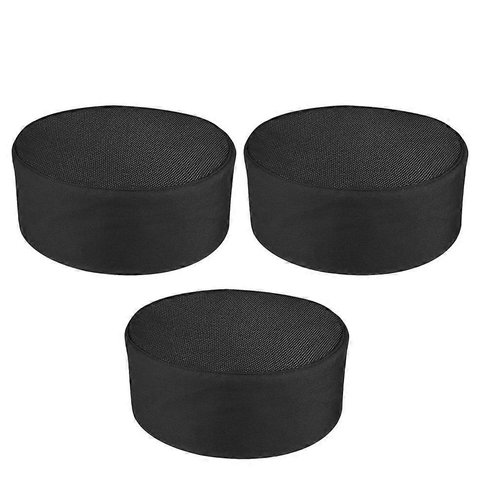 Black Chef Caps Breathable Mesh Chef Hat for Wearing 3Pcs Adjustable Kitchen Caps