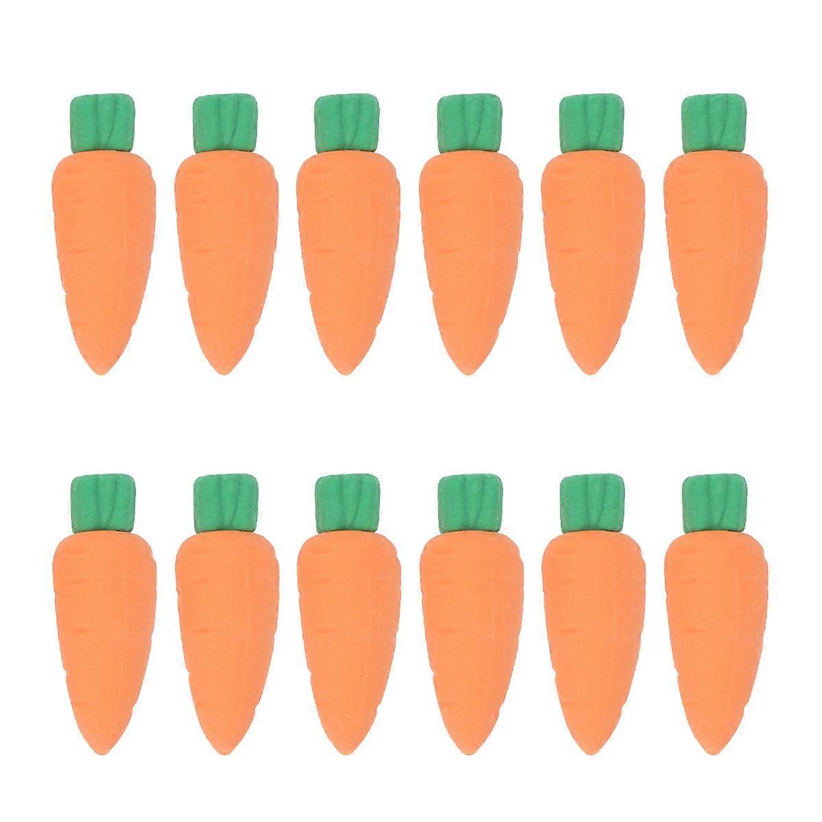 Creative Eraser for Cleaning Use 30Pcs Carrot Shape Pencil Erasers