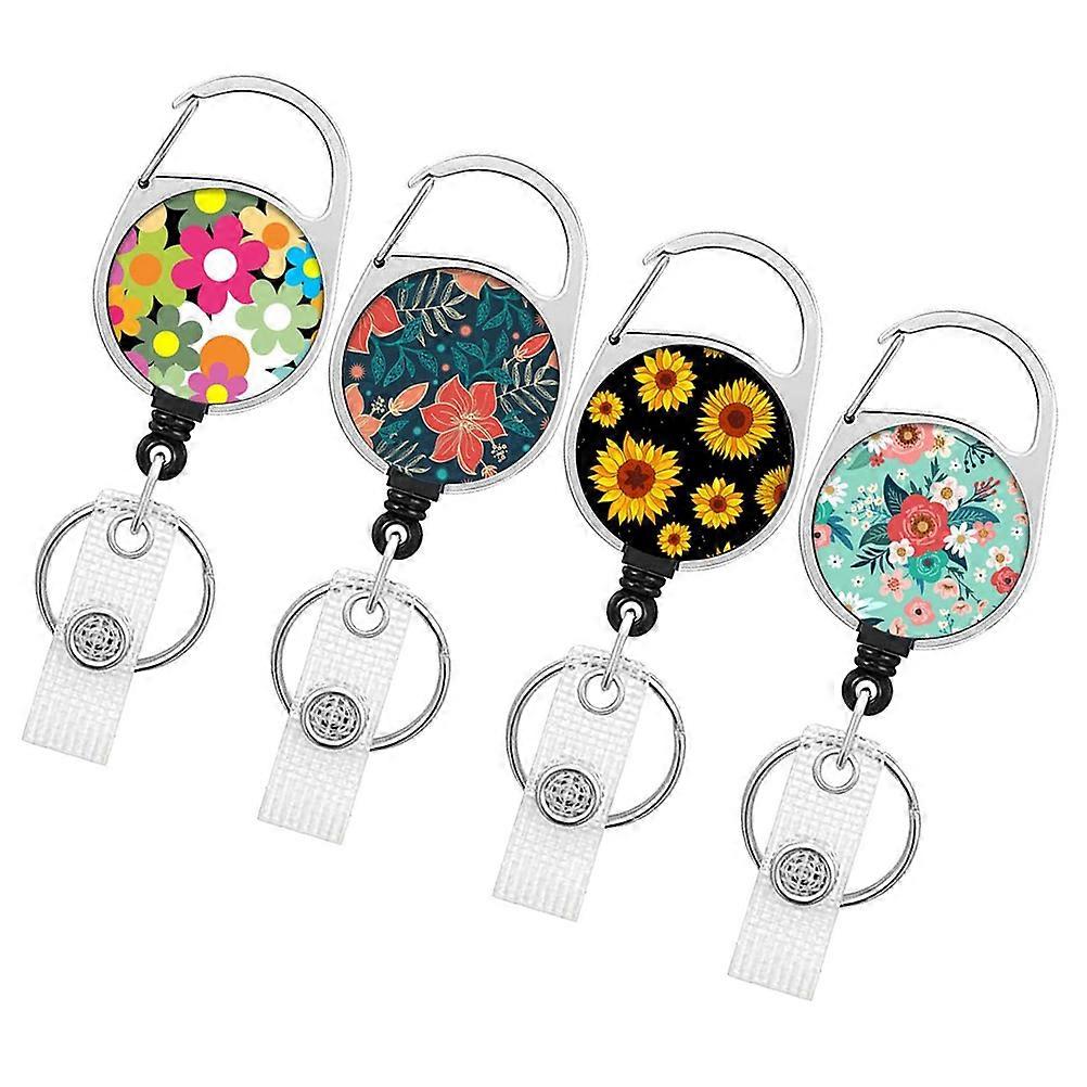 Easily Pulled Badge Holder Retractable Badge Buckles for Daily Use 4Pcs Set