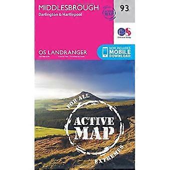 Middlesbrough, Darlington y Hartlepool (OS Landranger mapa)
