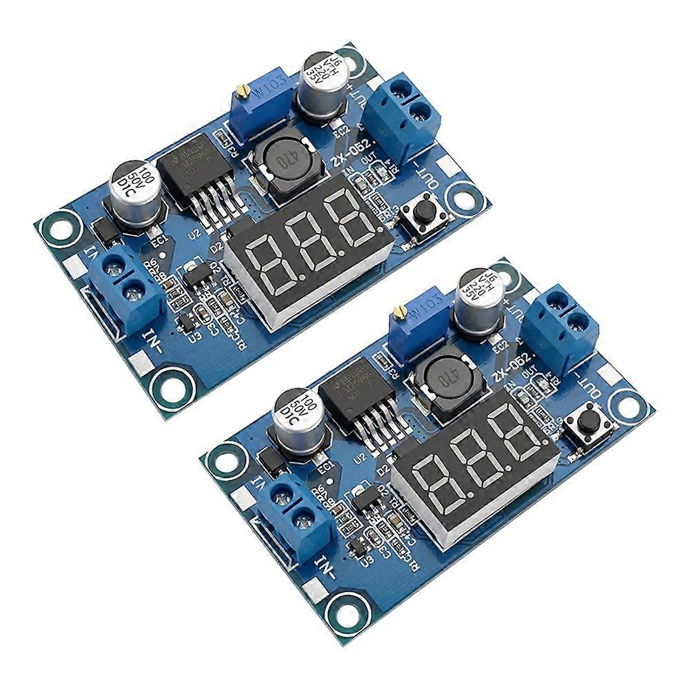 2 Pack Adjustable DC-DC Converter Power Supply Module with Digital Voltage Meter Display