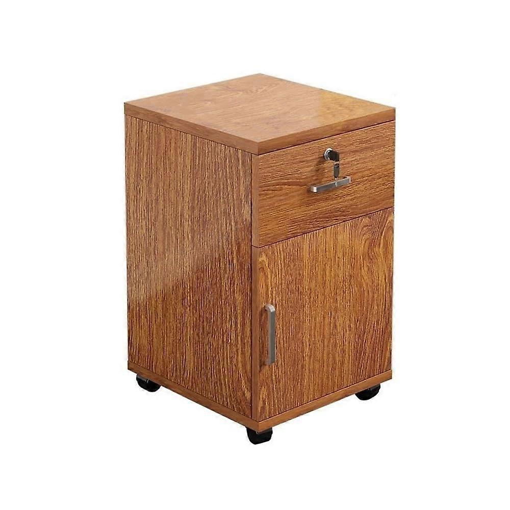 Under Desk Lockable File Cabinet with Drawer, Compact Office Storage and Printer Stand