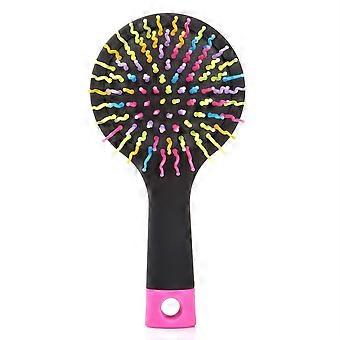Detangling Hair Brush with Mirror, Gentle Knot Removal, Rainbow Design for All Hair Types