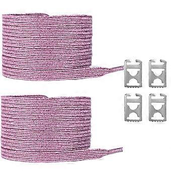 Lacets élastiques métallisés à paillettes, sans nœud, pour baskets, avec système de fermeture métallique dissimulé, pour étudiants et adultes.
