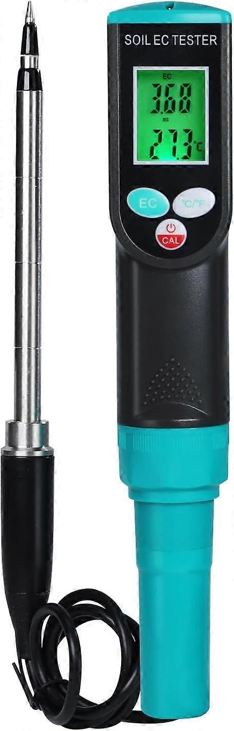Soil EC & Temperature Meter, 2 in 1 Digital EC Meter with Automatic Temperature