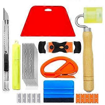 27-Piece Set of Car Film Double-Sided Wall Tool Kit Roller Pressure Wheel Seal Tape Measure