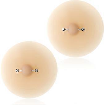 Copricapezzoli in silicone per piercing, copricapezzoli riutilizzabili con chiodini in acciaio per piercing