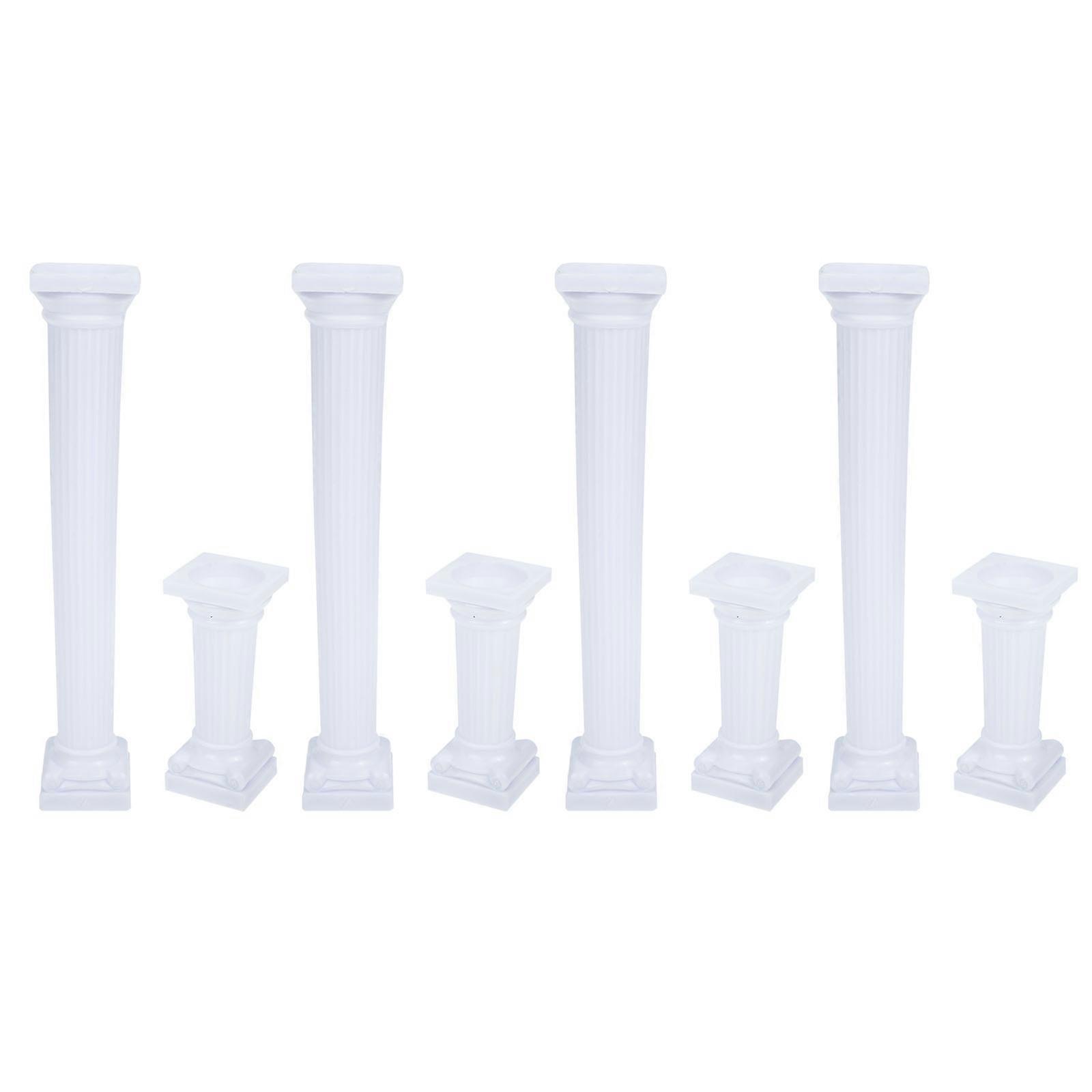 Roman Column Cake Pillars Holders for Multi-Layer Cakes 8Pcs