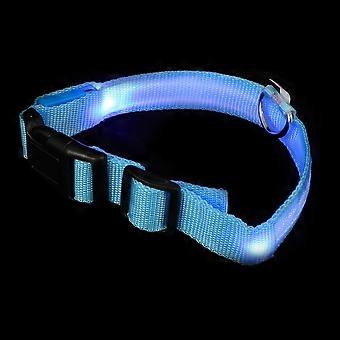 Adjustable Pet Glowing Collar for Dogs Night Use 1Set Blue Necklace