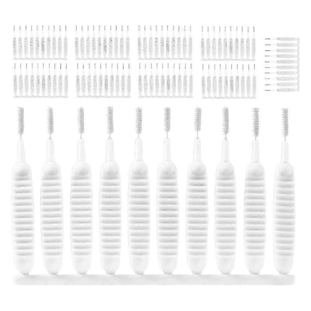 Nozzle Brush Pipeline Dredging Household Hole Brush Rectangular Shape Polypropylene 100Pcs