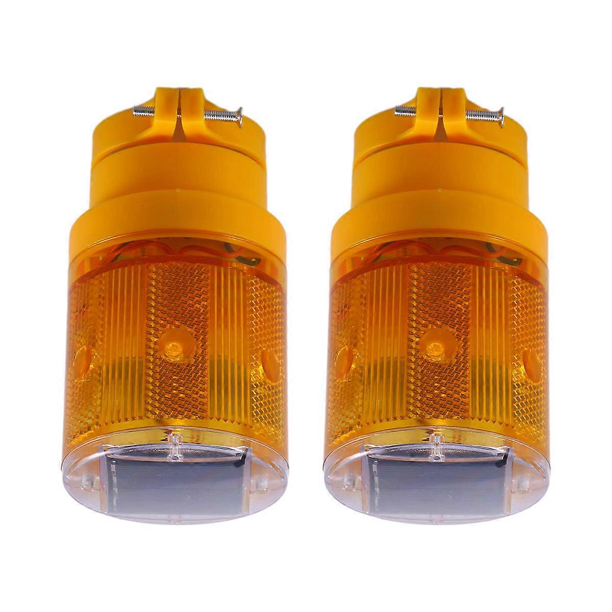 Solar Warning Light Traffic Light with Emergency Beacon Function 2Pcs