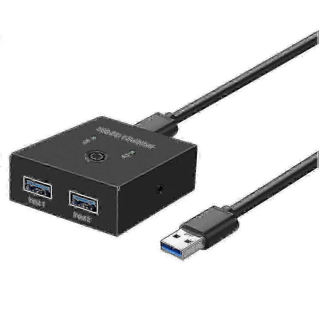 USB 3.0 KVM Switch 2 In 1 Out USB Switch Selector compatible with 2 Computers Share Printer Scanner