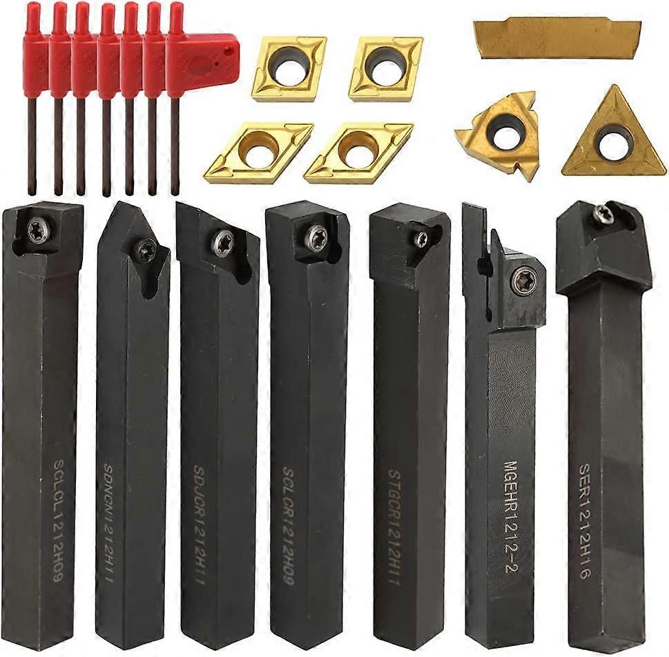 21PCS Multifunctional Solid Carbide Inserts Holder Boring Bar with Wrenches for Lathe Turning Tools