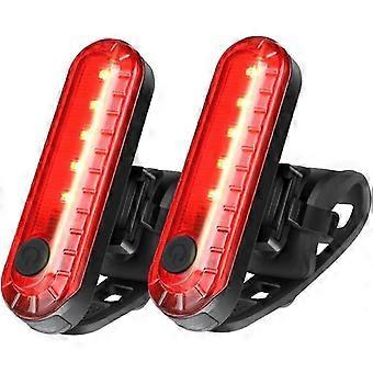 2st LED Cykel Bakljus, USB Uppladdningsbart Cykelljus, Kraftfulla LED-Cykel Framljus, IP65 Vattentät med 4 Lägen, Mountainbike Cykelljus