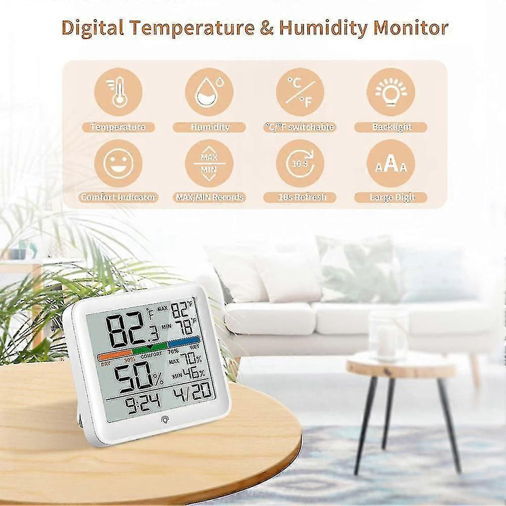Hygrometer Indoor Thermometer Digital Humidity Meter With Backlight