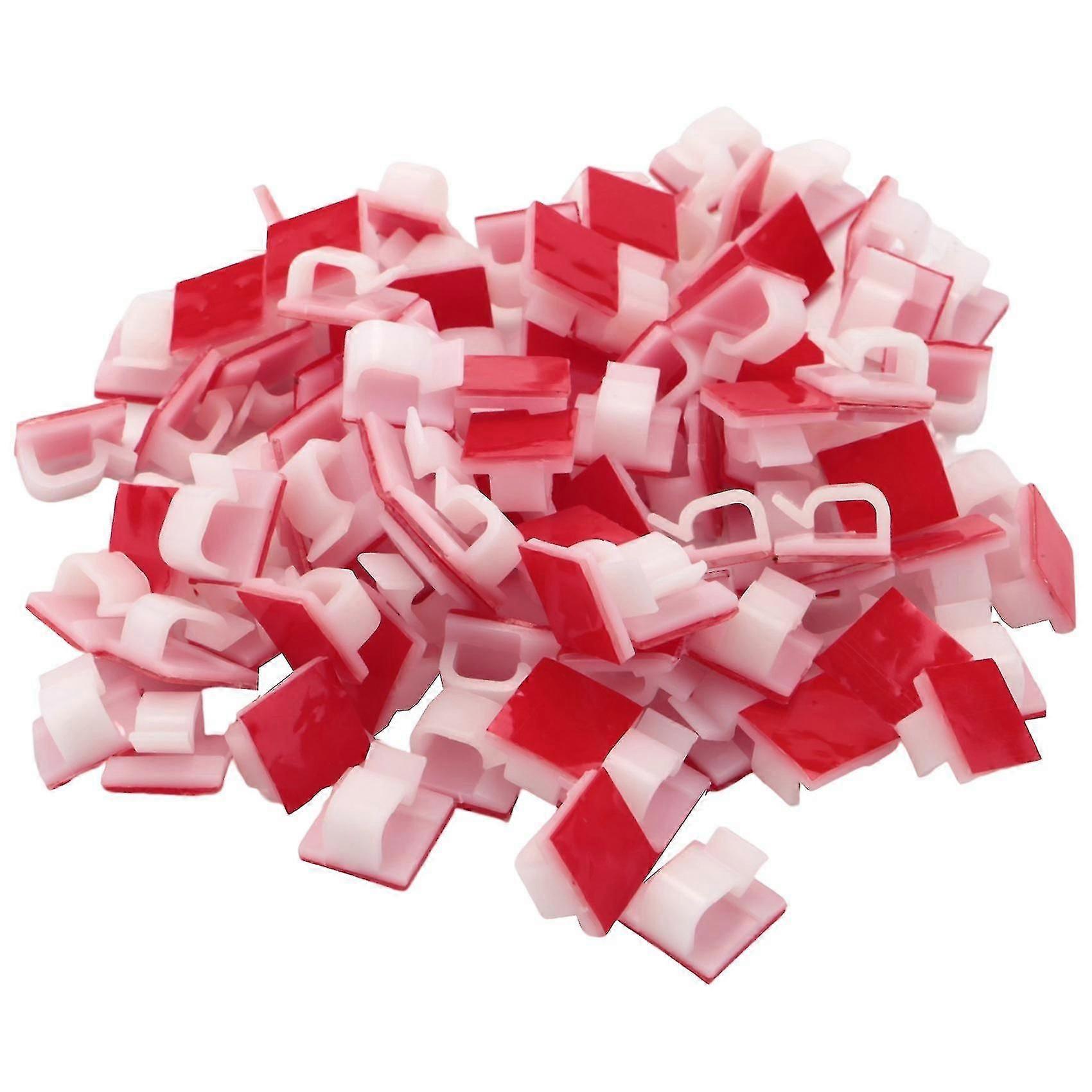 100 Self-adhesive Cable Management Clips, Compatible With Ethernet Cable, Office