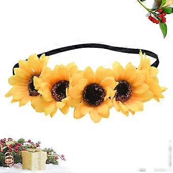 Haarband mit Sonnenblumen-Design für Damen, modisch, stilvoll, kreatives Sonnenblumen-Stirnband, leuchtende Farbe, Kopfschmuck, Haar-Accessoires (gelb)