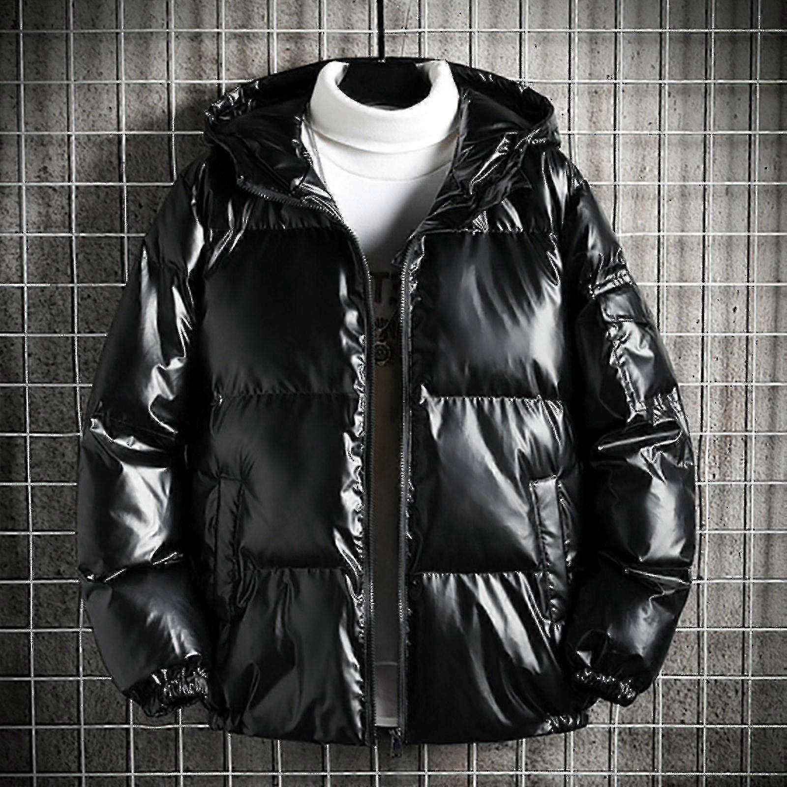 Ny 2024 Shiny Hooded Reflective Down Jacket Cotton Jacket