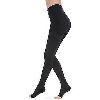 Not Fatigue Compression Tights, Women Open Toe, Nylon Blend, Improved Blood Flow, Lightweight Black, Multiple Sizes