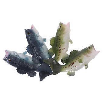 4 stuks Levensechte Bas Vis Modellen: 6.1 Inch Kunstmatige Grote Mond Bas Vis Voor Voedsel Display Feest Decoraties Keuken Rekwisieten & Fotografie