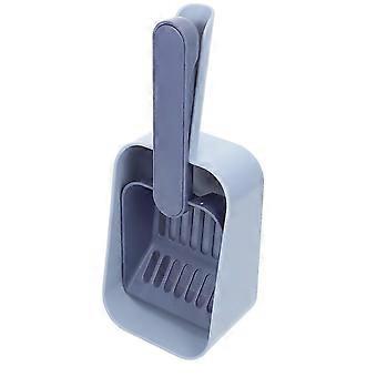 Cat Litter Scoop with Dustpan for Pet Use 1Set Blue Hips Material