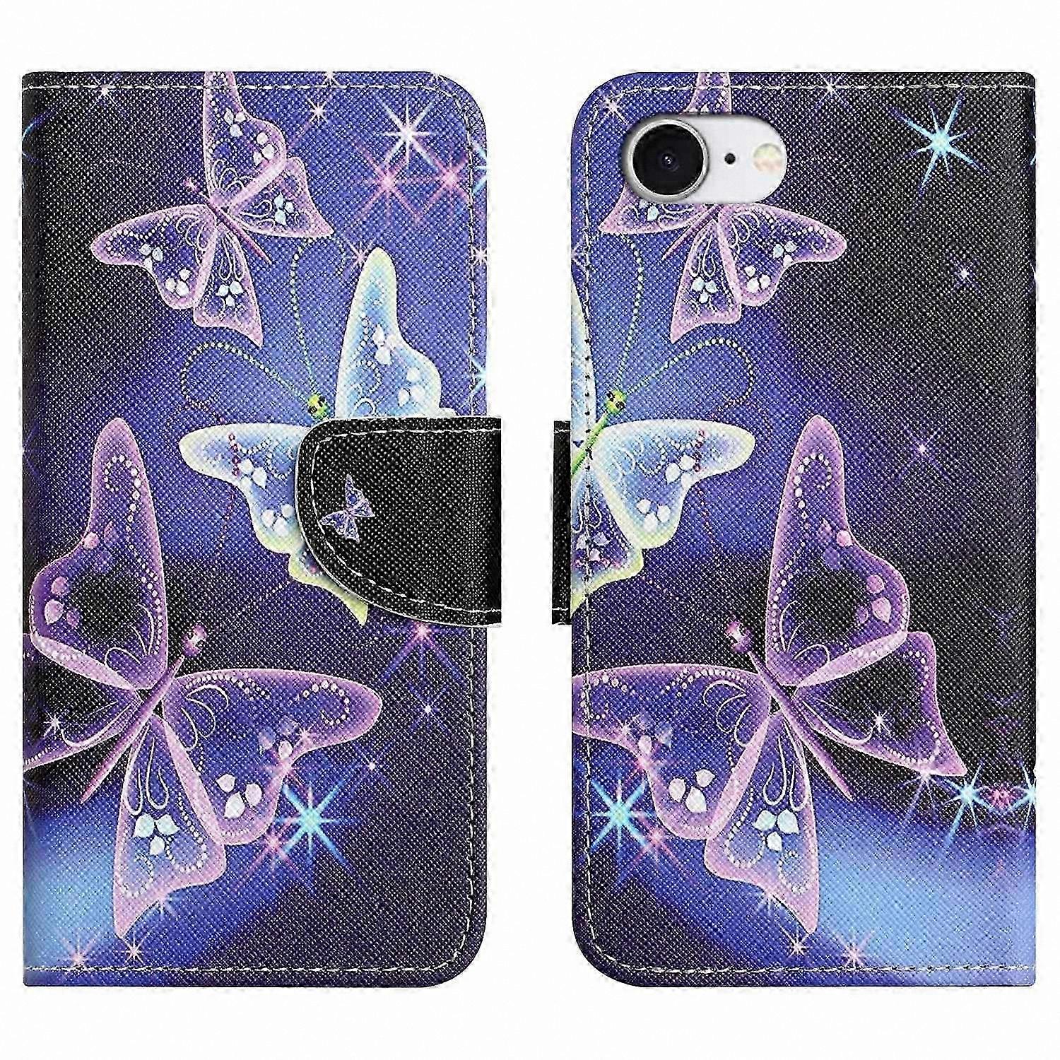 Compatible with 16e Phone Case, Pattern Printed Cross Texture Leather Cover