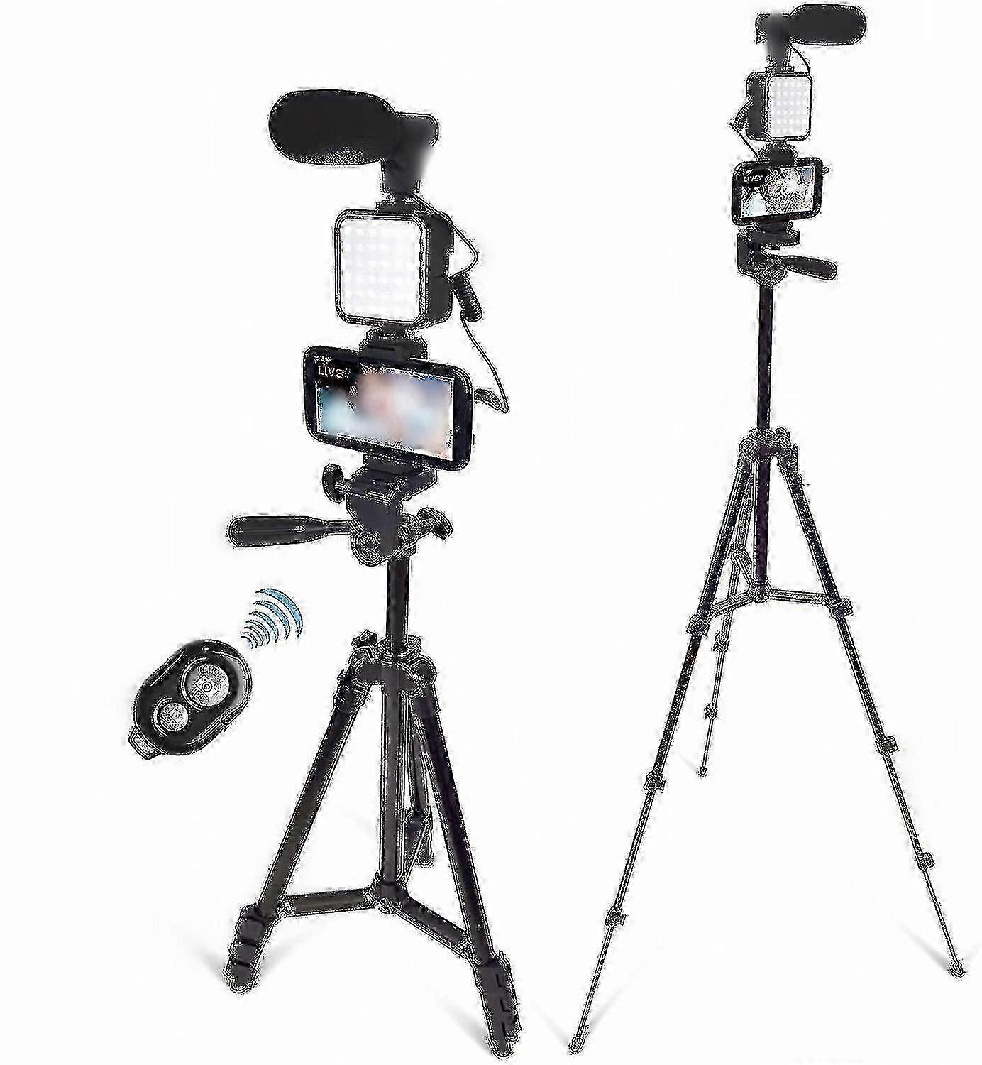 Phone Vlogging Kit Includes Height Adjustable Tripod with Fill Light compatible with Content Creators