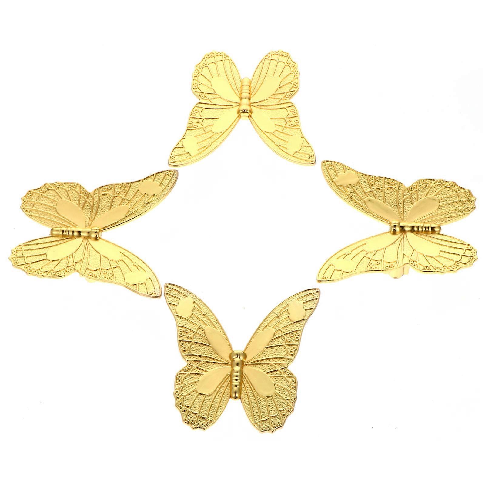 4pcs Vintage Butterflies Cupboard Door Knobs Antique Drawer Pulls Handle Knobs