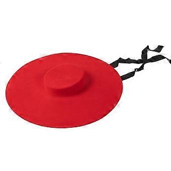 Sonnenhut mit breiter Krempe für Damen und Herren, extra breite 15 cm Krempe, winddichtes Band, übergroßer roter Hut