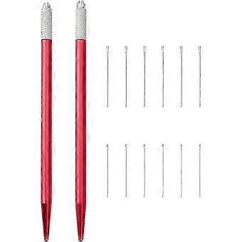Kit para confecção de acessórios de cabeça de boneca com 2 conjuntos de ferramentas para reimplante de cabelo e 10 agulhas de reposição (0,7 mm e 0,8 mm) em aço inoxidável.