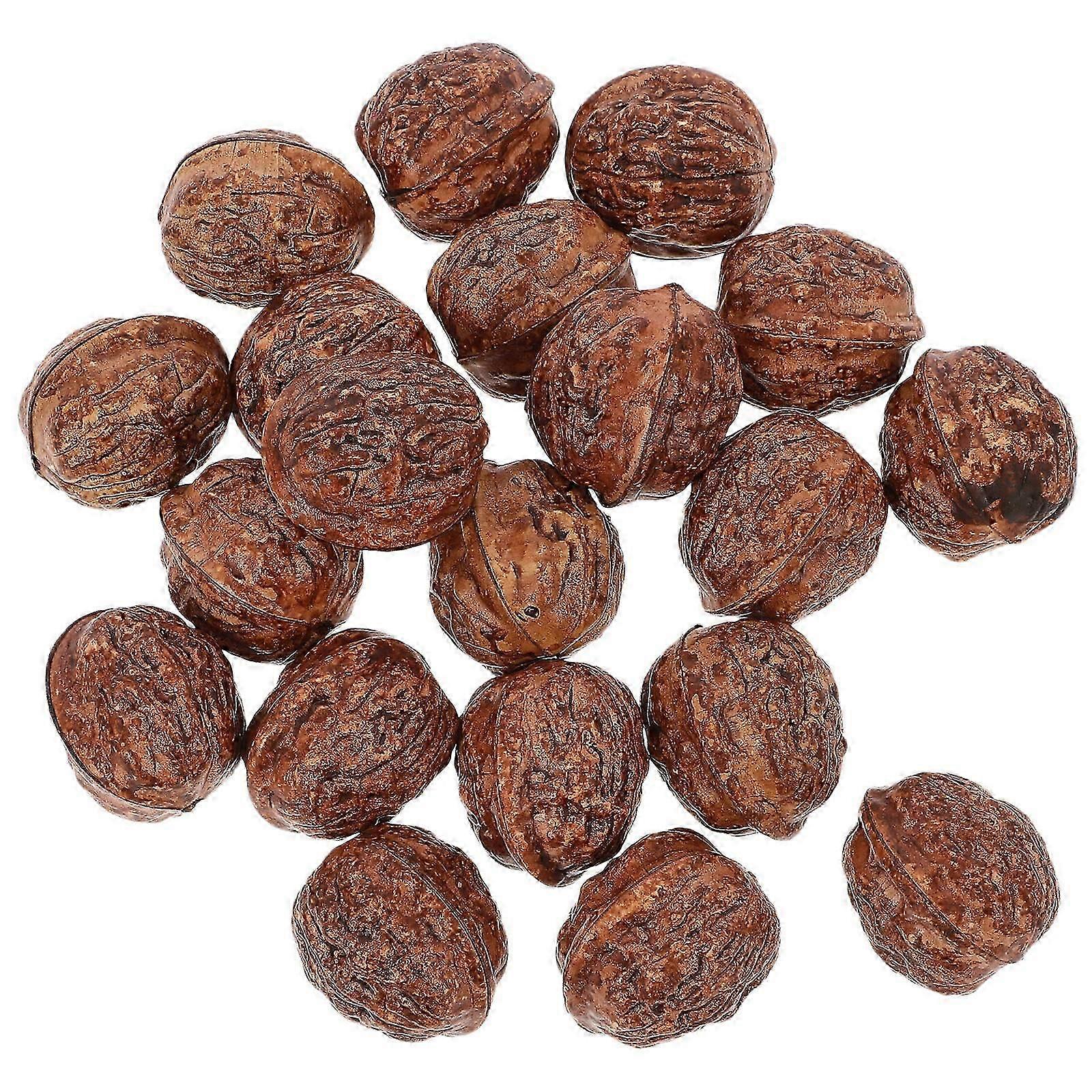 20Pcs Simulation Fake Walnuts Fruit Props for Photography Dining Table Decor