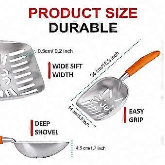 Cat Litter Scoop with Metal Deep Shovel and Long Handle for Cat and Dog Litter Trays