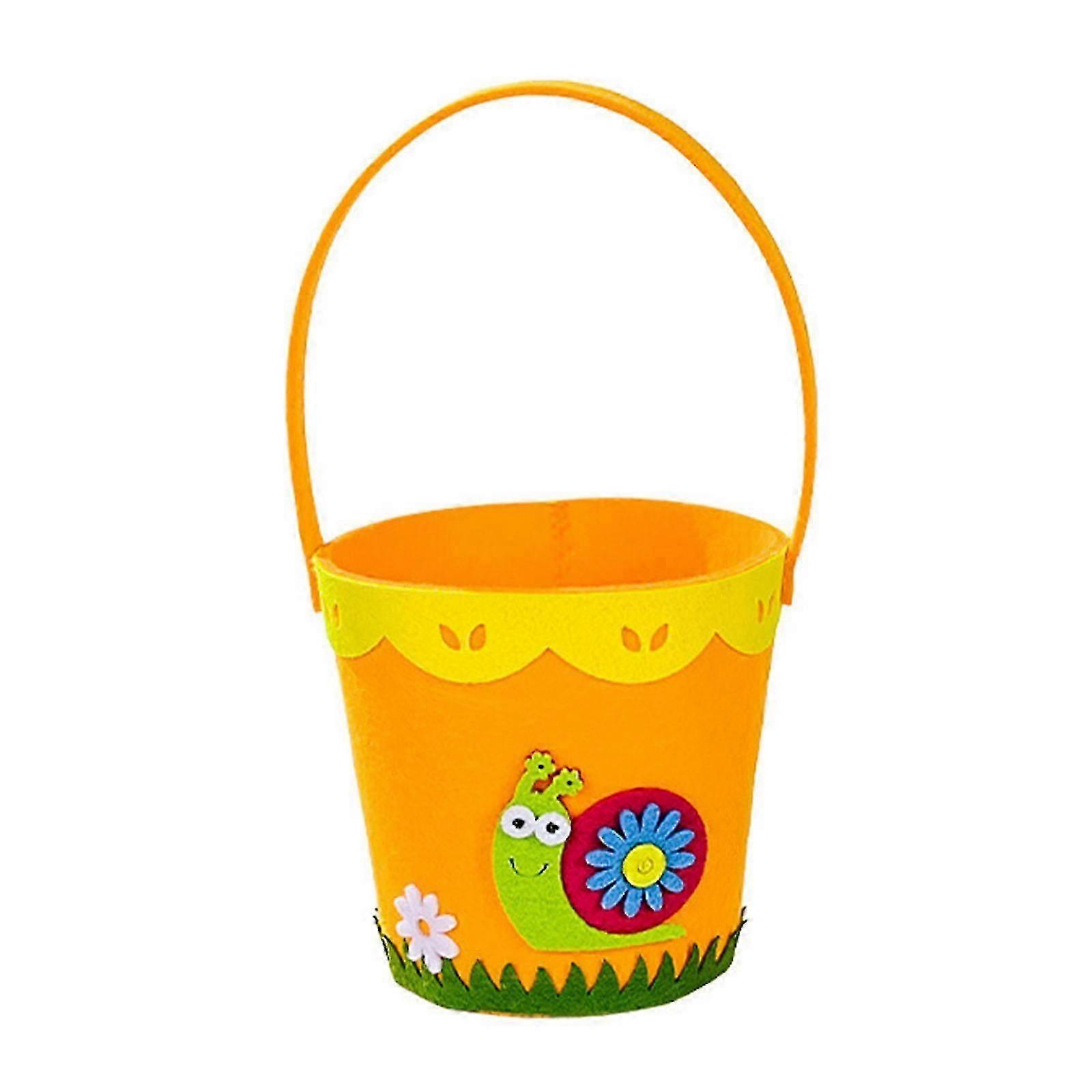 Easter Decorations Easter Round Portable Non-woven Bucket Easter Decorations