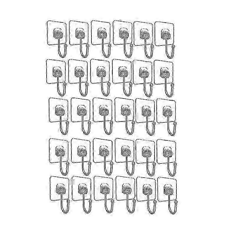 Heavy Duty Adhesive Wall Hooks Transparent Waterproof Rustproof Sticky Hanging Hooks