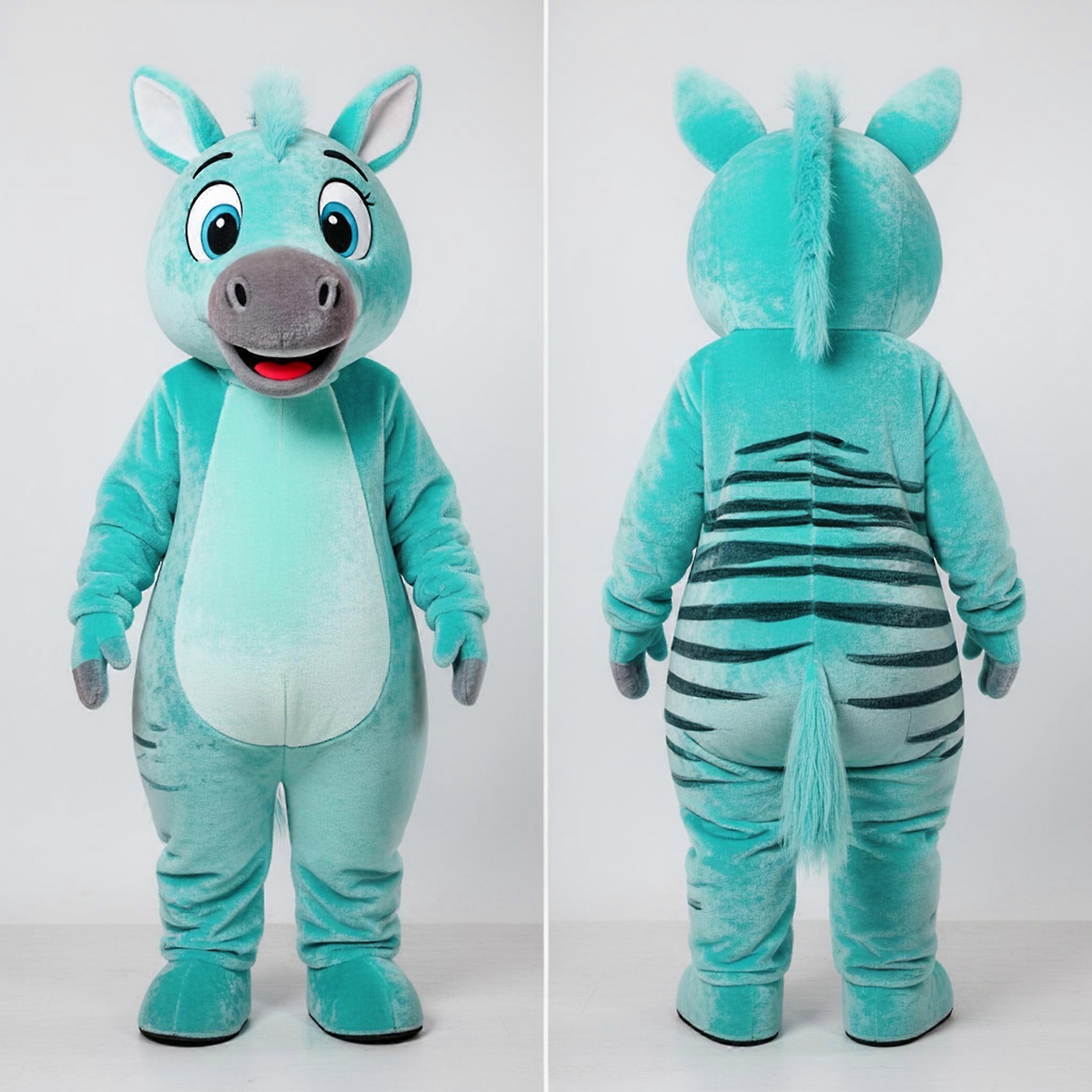 MASTICOT Turquoise Striped Quagga Mascot