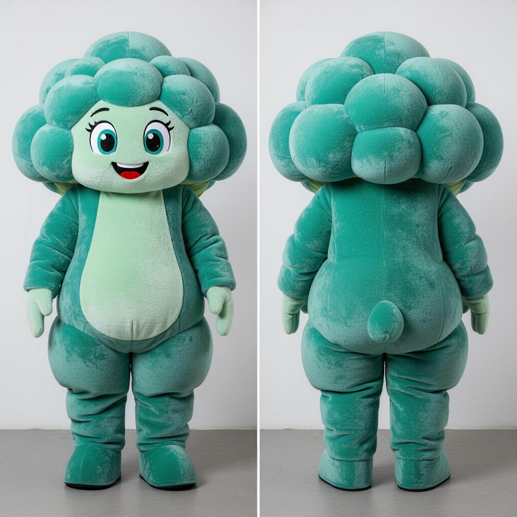 MASTICOT Teal Rounded Cauliflower Mascot