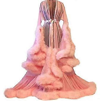 Women"s Trailing Long Dress Feather Flared Sleeves Dress Perfect For Bachelorette Parties
