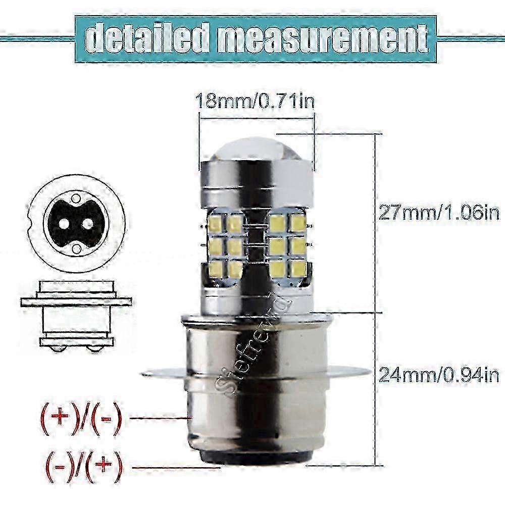 6V/12V LED Motorcycle Headlight Bulb, 6000K White