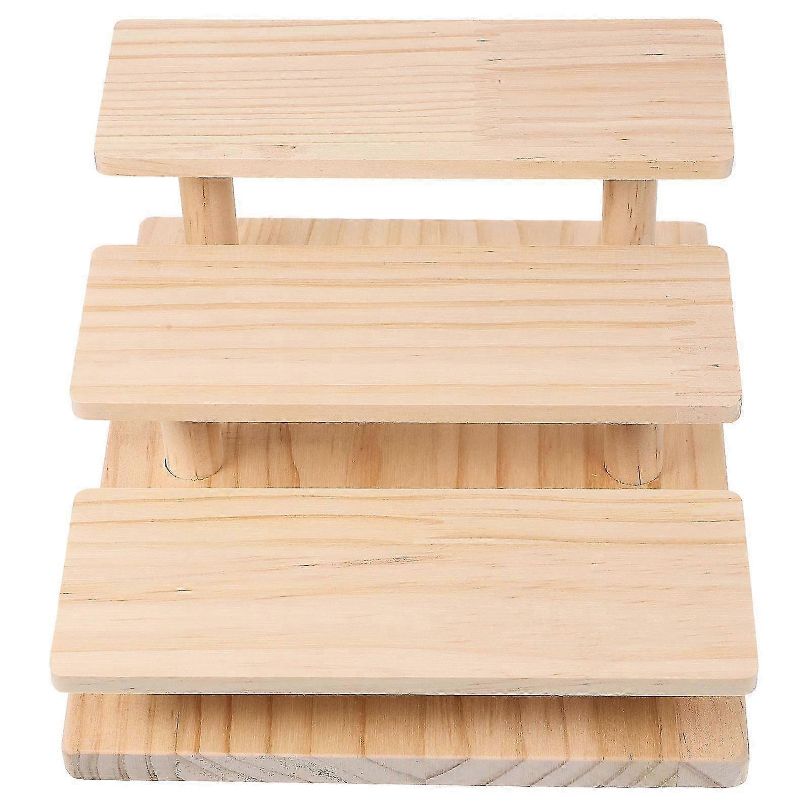 Wooden Riser Display Stand for Organizing 3Pcs Collection Display Riser Shelf