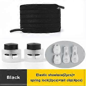 Round Snap Lock Flat Shoelaces Elastic Shoe Laces Without ties Kids Adult Quick shoelace Shoe Accessories