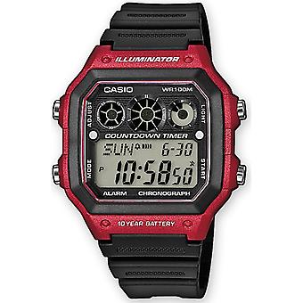 Casio digital watch for Unisex Digital Quartz with Plastic bracelet AE-1300WH-4AVEF