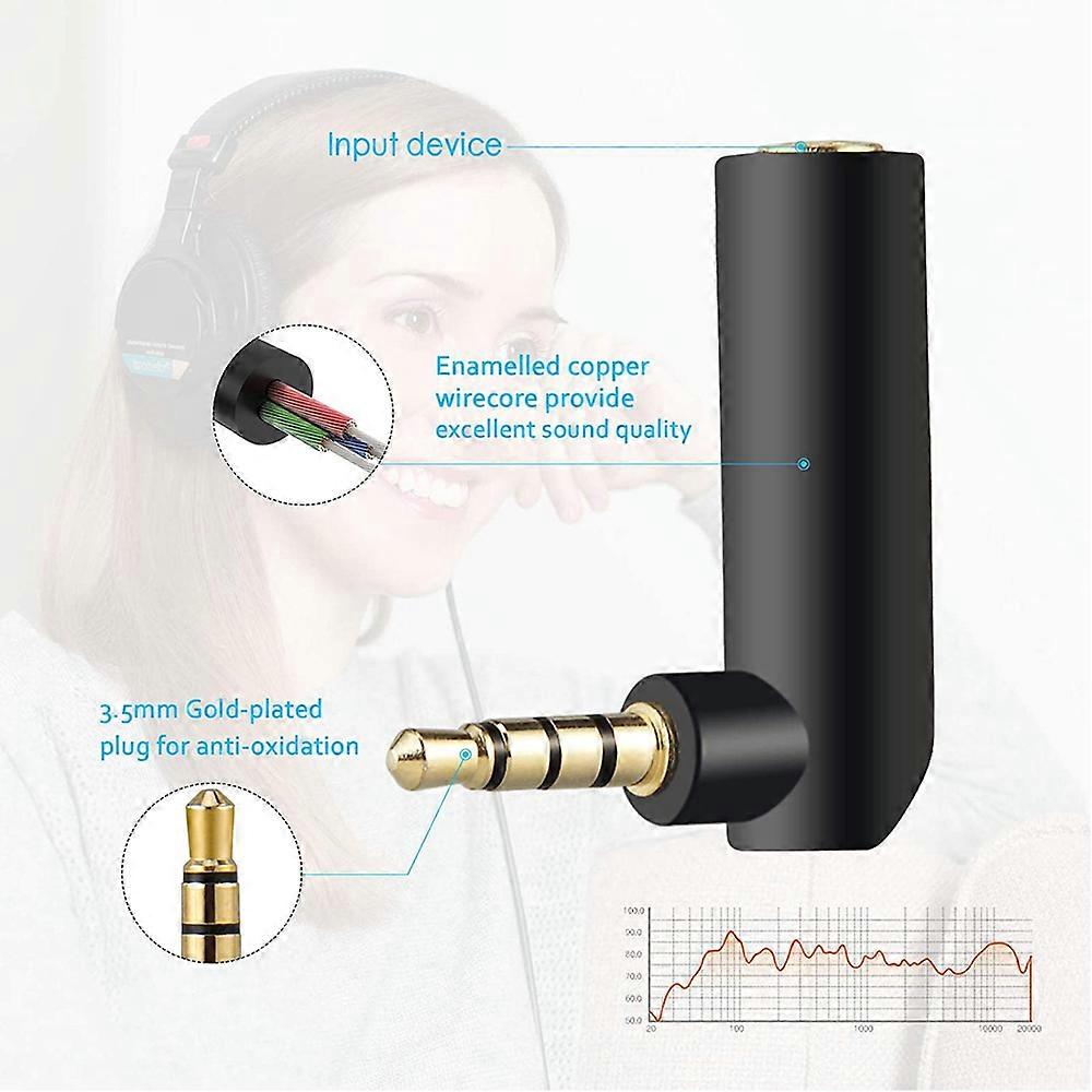 Right Angle Adapter Gold-Plated Stereo Jack Universal Compatibility
