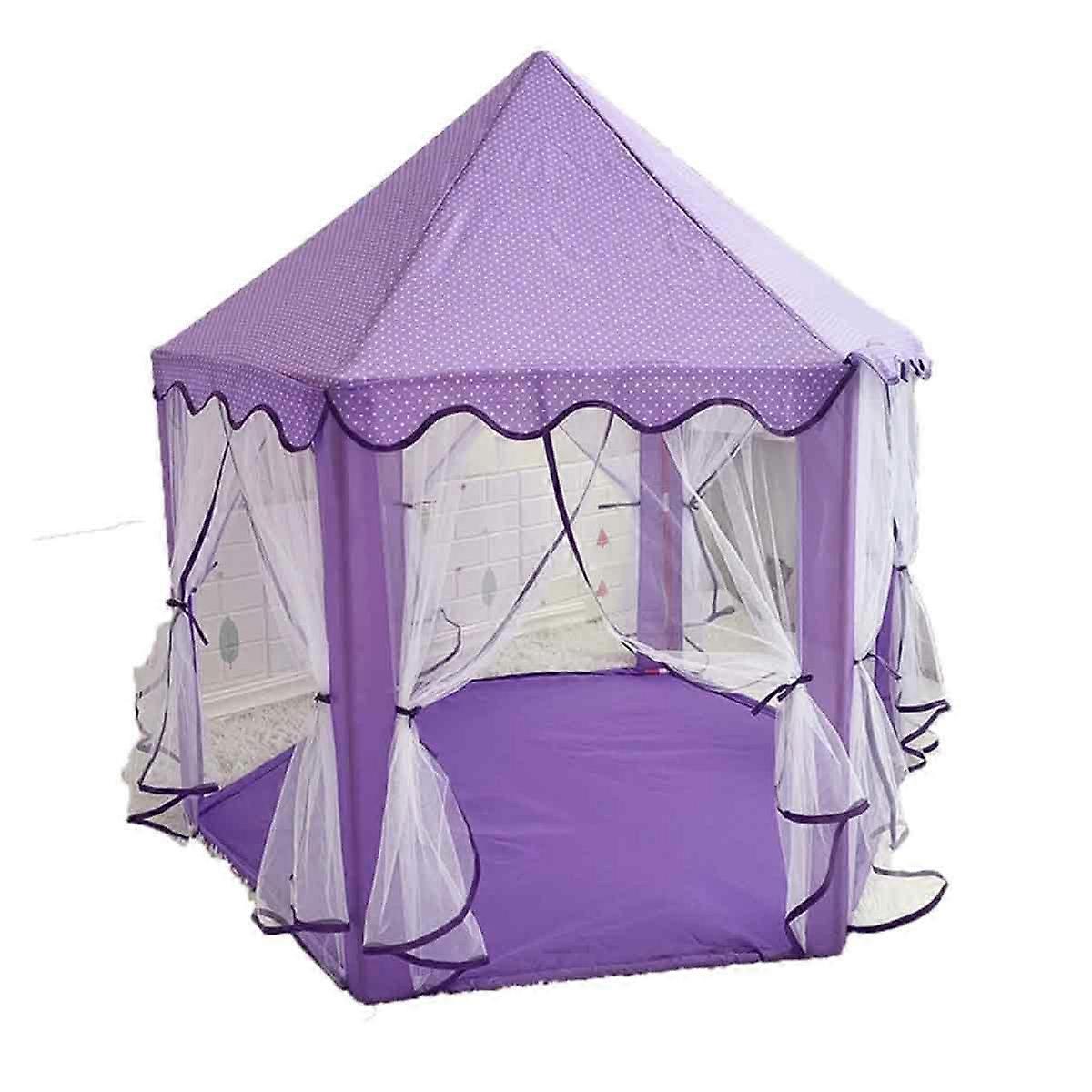 Hexagonal Princess Play Tent with Led Star Lights Easy-clean Durable