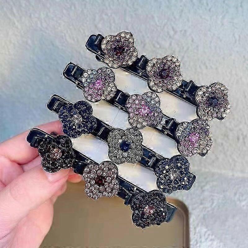 Rhinestone-Embellished Satin Sectioning Clips