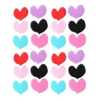 Sticker, 24pcs Heart Shaped Paste Pad Hair Fringe Grippers Colorful Bangs Hair Pad Hair Styling Accessorie for Women Girls Ladies